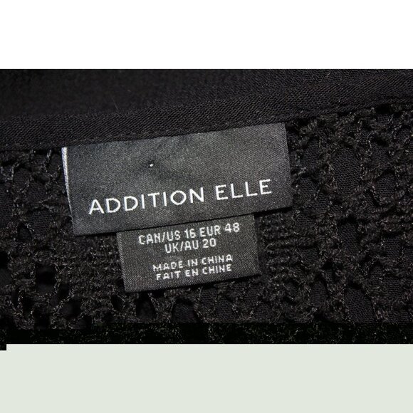 Addition Elle Tunic Blouse Womens 16 Black Crochet Lace Witchy Goth Whimsygoth - Picture 6 of 6